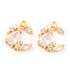 Brass Micro Pave Cubic Zirconia Charm KK-E090-29G-1