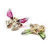12Pcs 4 Colors Butterfly Alloy Rhinestone Brooches for Backpack Clothes JEWB-A033-08G-3
