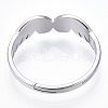 Non-Tarnish 304 Stainless Steel Wing Adjustable Ring for Women RJEW-T027-10P-4
