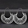 304 Stainless Steel Hollow Arch Hoop Earrings EJEW-Q789-05P-1