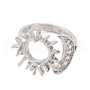 Brass Micro Pave Cubic Zirconia Open Cuff Ring Components KK-U074-09P-2
