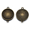 Tibetan Style Alloy Cabochon Connectors Settings TIBE-S322-009AB-NR-2