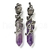Natural Amethyst Faceted Double Termimal Pointed Big Pendants G-P547-03AS-04-1
