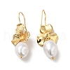 ABS Imitation Pearl Flower Dangle Earrings X-EJEW-F288-21G-2