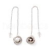 Long Chain with Plastic Pearl Dangle Stud Earrings EJEW-A067-05P-3