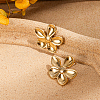 Vintage Stainless Steel Flower Stud Earrings ZQ6435-1