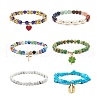 6Pcs 6 Style Natural Mixed Gemstone & Pearl & Glass Beaded Stretch Bracelets Set BJEW-JB08876-4