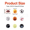 Beadthoven 54Pcs 9 Styles Sport Theme Opaque Acrylic Beads RESI-BT0001-28-4