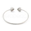 Rack Plating Brass Micro Pave Cubic Zirconia Cuff Bangles BJEW-C073-01P-3