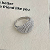Round Beaded 925 Sterling Silver Adjustable Cuff Rings for Women FS-WG03D1A-01-1