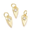 Brass Micro Pave Cubic Zirconia Pendants KK-P187-15A-G-1