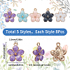 SUNNYCLUE 40Pcs 5 Colors Zinc Alloy Enamel Pendants PALLOY-SC0004-37-2