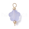 Transparent Frosted Acrylic Flower Links Connector Charms PALLOY-JF03906-3