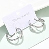 304 Stainless Steel Triple Stud Earrings EJEW-Z098-16P-1