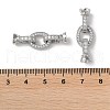 Rack Plating Brass Pave Clear Cubic Zirconia Fold Over Clasps KK-M264-14P-4