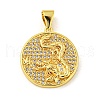 Real 18K Gold Plated Rack Plating Brass Micro Pave Cubic Zirconia Pendants KK-R153-07G-1