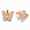 Brass Micro Cubic Zirconia Pendants KK-S365-002-4
