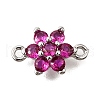 Brass Micro Pave Orchid Cubic Zirconia Links KK-D356-02A-P-1