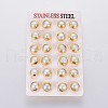 Mother's Day Jewellery Natural Pearl Stud Earrings EJEW-F230-13G-1
