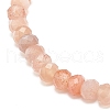 Natural Sunstone Rondelle Beaded Stretch Bracelets for Women BJEW-JB08956-02-4