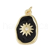 Rack Plating Brass Micro Pave Cubic Zirconia Pendants KK-E110-06G-2