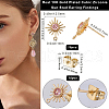 Beebeecraft 10Pcs Brass with Pink Cubic Zirconia Stud Earring Findings KK-BBC0013-36-2