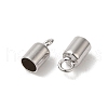 Anti-Tarnish Rhodium Plated 925 Sterling Silver Cord Ends STER-P055-02C-P-2