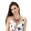 Alloy with Aluminum Wire Wrapped Plastic Beaded Pendant Necklaces & Dangle Earrings Sets WG2C641-01-2