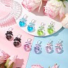 Resin Heart Hoop Earrings EJEW-JE06375-1