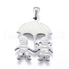 304 Stainless Steel Pendants STAS-K162-023P-1
