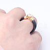 Flat Round Porcelain Finger Rings for Women Men FS-WG6D31E-06-3