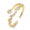 Brass Micro Pave Cubic Zirconia Rings for Women RJEW-E295-18G-1