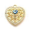 Brass Micro Pave Cubic Zirconia Pendants KK-U048-10G-1