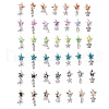 7Pcs 7 Styles Dyed Synthetic Turquoise Starfish & Alloy Sea Animals Pendants PALLOY-JF03754-1
