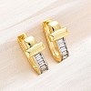 Brass Micro Pave Clear Cubic Zirconia Hoop Earrings EJEW-H158-16B-GP-1