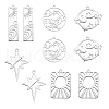 12Pcs 6 Styles 201 Stainless Steel Pendants STAS-SZ0002-21-1