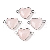 Natural Rose Quartz Love Heart Pendants G-T138-205H-P-1