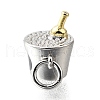 Brass Enamel Champagne Bucket Connector Charms KK-V007-40GP-01-2