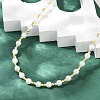 Brass & White ABS Imitation Pearl Handmade Link Chain Necklaces NJEW-M099-01G-5