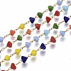 Handmade Faceted Glass Beaded Chains CHS-T003-07G-4