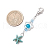 Starfish Turtle Fish Dolphin Synthetic Turquoise Pendant Decorations HJEW-JM03249-3
