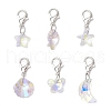 Shell Shape Starfish Star Fish Moon Glass Pendant Decorations HJEW-JM03257-2