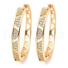 Brass with Cubic Zirconia Hoop Earrings EJEW-D078-38G-1