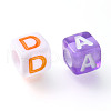 DIY 26 Letter Acrylic Beads Stretch Bracelets Kits for Children's Day DIY-LS0001-04-4