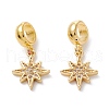 Brass Cubic Zirconia European Dangle Charms KK-B037-23G-1