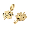 Left and Right Clover 304 Stainless Steel Dangle Earrings EJEW-L283-082G-2