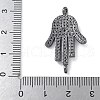 Rack Plating Brass Micro Pave Clear Cubic Zirconia Palm Connector Charms KK-A234-049B-3