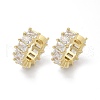 Cubic Zirconia Tennis Cuff Earrings EJEW-K093-09G-05-2