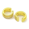 Brass Micro Pave Cubic Zirconia Cuff Earrings EJEW-C104-064G-2