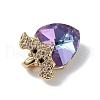 Real 18K Gold Plated Rack Plating Brass Micro Pave Clear Cubic Zirconia Pendants KK-C015-10G-05-2